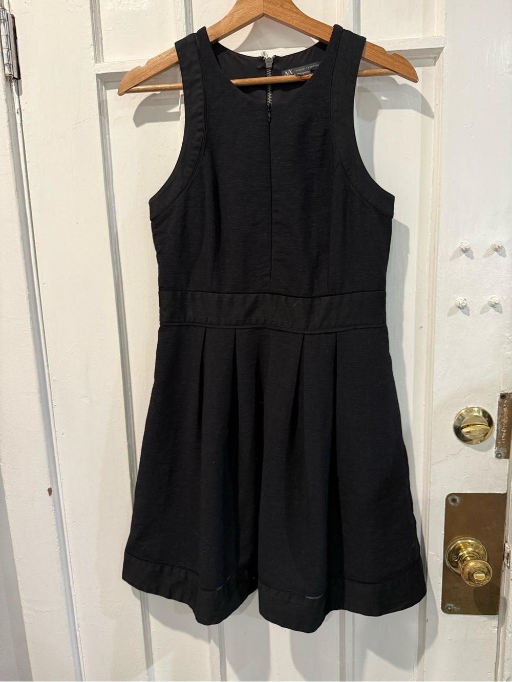 Armani Exchange Black Sleeveless Fit-and-Flare Dress